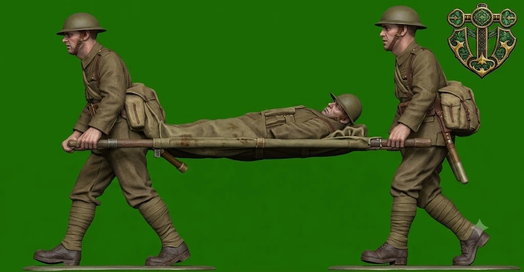 View 2 of WW1 British Medic Stretcher Crew