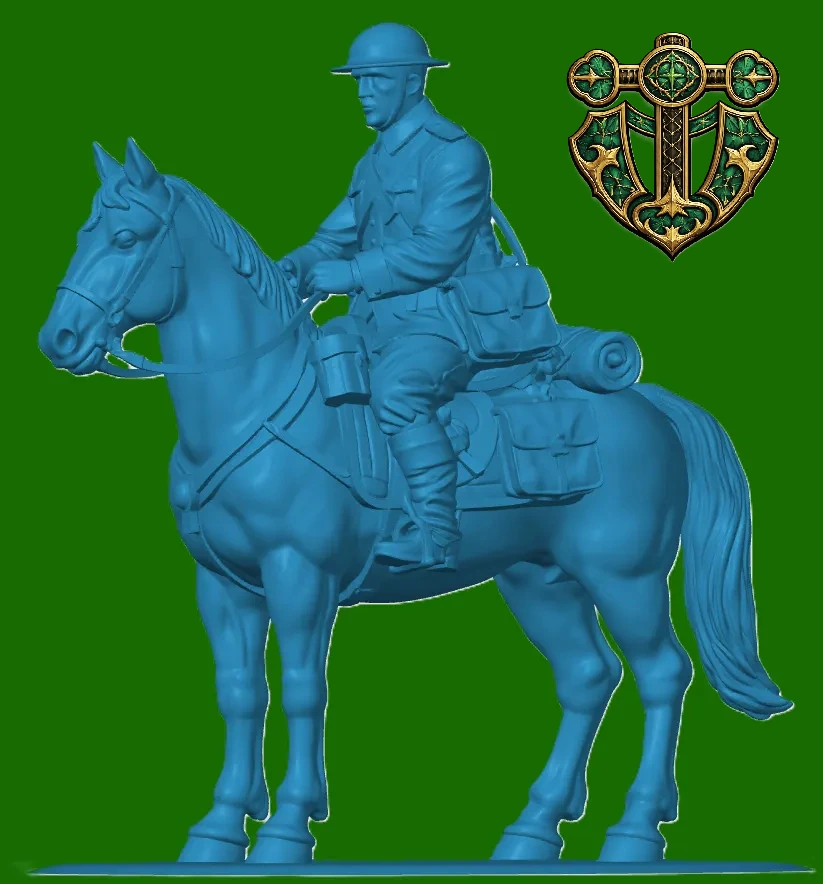 View 3 of WW1 British Courier on Horseback