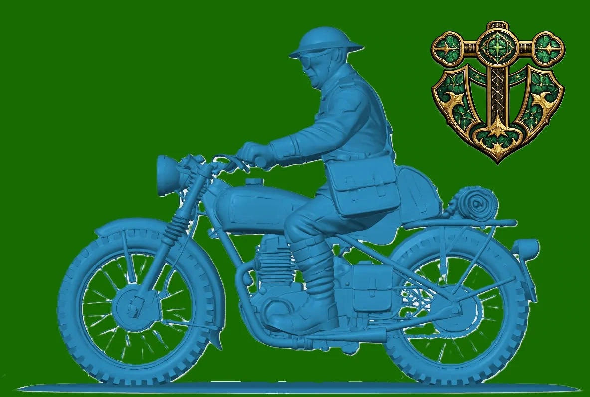 View 3 of WW1 British Courier on Motorbike