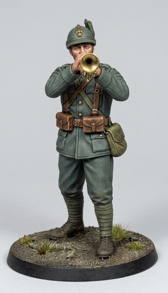 View 2 of WWI Italian Alpino Trumpeter