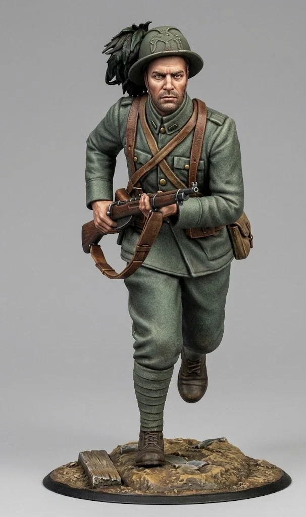 View 2 of WWI Italian Bersagliere running