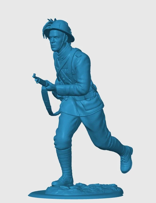 View 3 of WWI Italian Bersagliere running