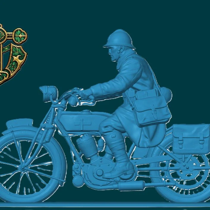 View 3 of WW1 French Messenger on Motorbike