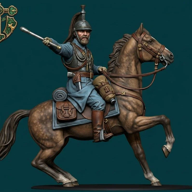 View 2 of WW1 French Mounted Cavalry Officer